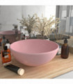 vidaXL Luxury Bathroom Basin Round Matt Pink 32.5x14 cm Ceramic