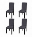 Straight Stretchable Chair Cover 4 pcs Anthracite