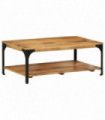 vidaXL 2-Layer Coffee Table 100x55x38 cm Solid Wood Mango and Steel