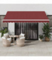 vidaXL Automatic Retractable Awning with LED Burgundy 400x350 cm