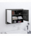 vidaXL Bathroom Mirror Cabinet 80x15x60 cm MDF Shining Grey