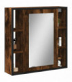vidaXL Bathroom Mirror Cabinet Smoked Oak 60x16x60 cm Engineered Wood