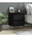 vidaXL Bedside Cabinet Black 40x35x50 cm Engineered Wood