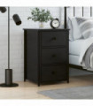 vidaXL Bedside Cabinet Black 40x36x60 cm Engineered Wood