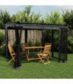vidaXL Gazebo with Mesh Walls Anthracite 3x3 m Steel