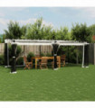 vidaXL Gazebo with Mesh Walls Cream 6x3 m Steel