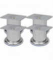 4 Round Sofa Legs Chrome 60 mm