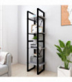 4-Tier Book Cabinet Concrete Grey 40x30x140 cm Engineered Wood
