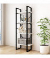 4-Tier Book Cabinet White 60x30x140 cm Solid Pine Wood