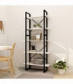 5-Tier Book Cabinet White 80x30x175 cm Engineered Wood