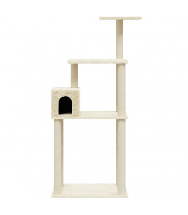 Cat Tree with Sisal Scratching Posts Cream 147 cm