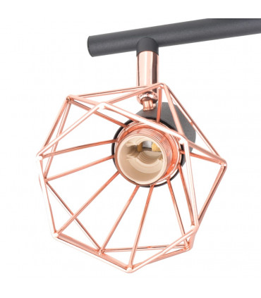 Ceiling Lamp with 4 Spotlights E14 Black and Copper