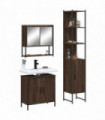 vidaXL 3 Piece Bathroom Furniture Set Brown Oak Engineered Wood