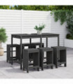 vidaXL 7 Piece Garden Bar Set Grey Solid Wood Pine