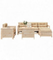 vidaXL 7 Piece Garden Sofa Set Solid Wood Pine
