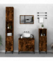 vidaXL Bathroom Cabinet Smoked Oak 30x30x190 cm Engineered Wood