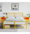 vidaXL Bedside Cabinets 2 pcs Mustard Yellow 36x39x60.5 cm Steel