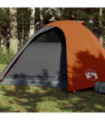 vidaXL Camping Tent Dome 4-Person Grey and Orange Waterproof
