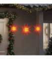 vidaXL Christmas Lights with LEDs 3 pcs Foldable Red