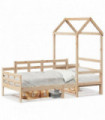vidaXL Day Bed with Roof 90x190 cm Solid Wood Pine