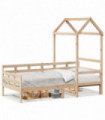 vidaXL Day Bed with Roof 90x190 cm Solid Wood Pine