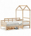 vidaXL Day Bed with Roof 90x200 cm Solid Wood Pine