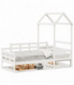 vidaXL Day Bed with Roof White 80x200 cm Solid Wood Pine