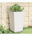 vidaXL Garden Planters 2 pcs White 32.5x32.5x57 cm PP