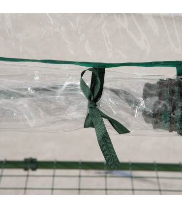 3 Tier Mini Greenhouse Roll Up Door Wire Shelves, 69x49x125cm, Clear