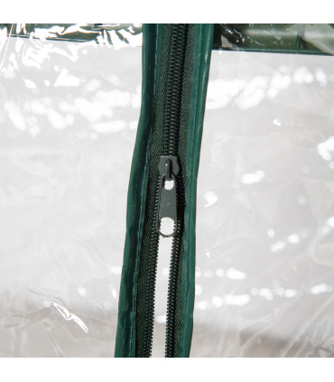 3 Tier Mini Greenhouse Roll Up Door Wire Shelves, 69x49x125cm, Clear