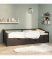 3-Seater Day Bed with Drawers Grey Solid Pinewood 90x200 cm