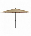 3-Tier Parasol with Aluminium Pole Taupe 3.5 m