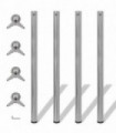 4 Height Adjustable Table Legs Brushed Nickel 1100 mm