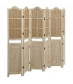 6-Panel Room Divider Brown 214x165 cm Fabric