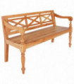 Batavia Bench 123 cm Solid Mahogany Wood Light Brown