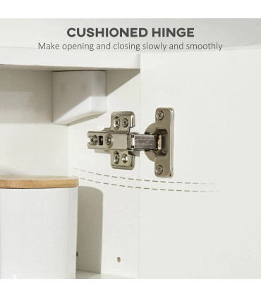 Bathroom Mirror Cabinet Wall Mount Storage Organizer w/ Adjustable Shelf White