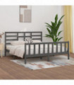 Bed Frame Grey Solid Wood Pine 200x200 cm
