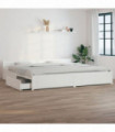Bed Frame with Drawers White 180x200 cm 6FT Super King