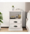 vidaXL Bedside Cabinet High Gloss White 43x36x60 cm