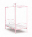 vidaXL Canopy Bed Frame Pink Metal 100x200 cm