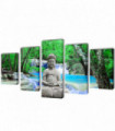 Canvas Wall Print Set Buddha 200 x 100 cm