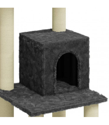 Cat Tree with Sisal Scratching Posts Dark Grey 105 cm