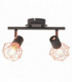 Ceiling Lamp with 2 Spotlights E14 Black and Copper