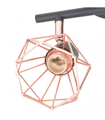 Ceiling Lamp with 2 Spotlights E14 Black and Copper