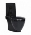 vidaXL Ceramic Toilet Back Water Flow Black