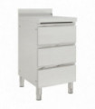 Commercial Kitchen Cabinet with 3 Drawers Stainless Steel