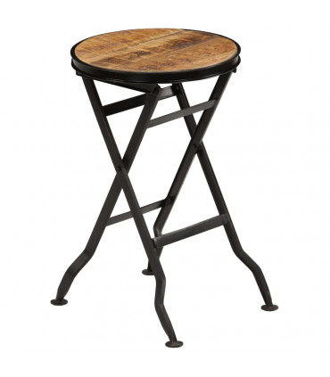 Desk with Folding Stool Solid Mango Wood 115x50x76 cm