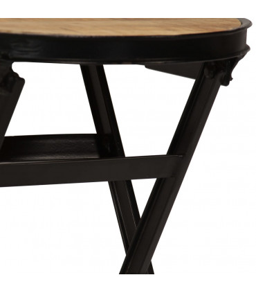 Desk with Folding Stool Solid Mango Wood 115x50x76 cm