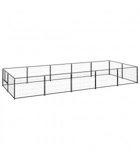 vidaXL Dog Kennel Black 10 m² Steel