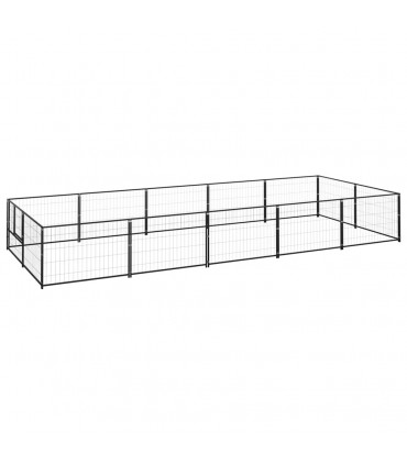 vidaXL Dog Kennel Black 10 m² Steel
